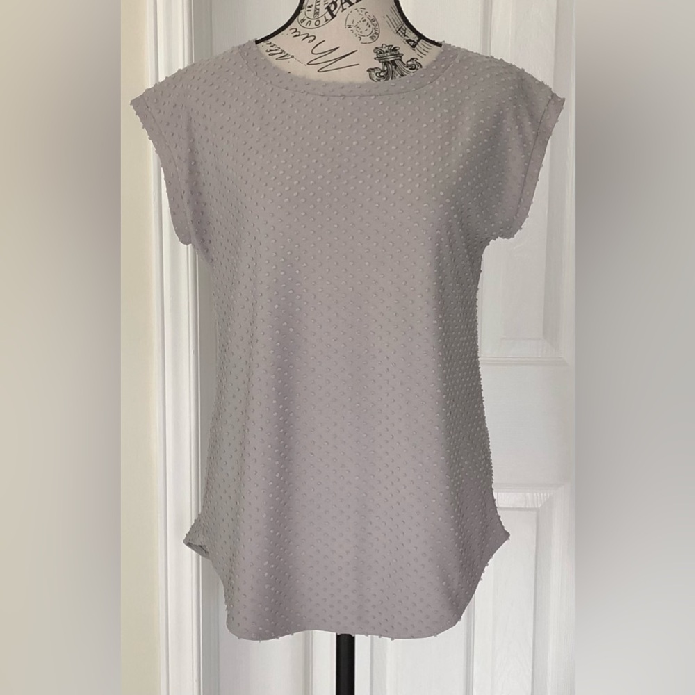 Aritzia Wilfred Swiss Dot Ladies Top Gray Size Small